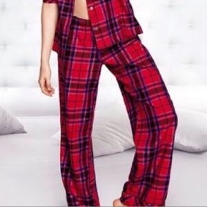 Victoria’s Secret Red/Purple Sparkle Plaid PJ/Lounge Pants Only